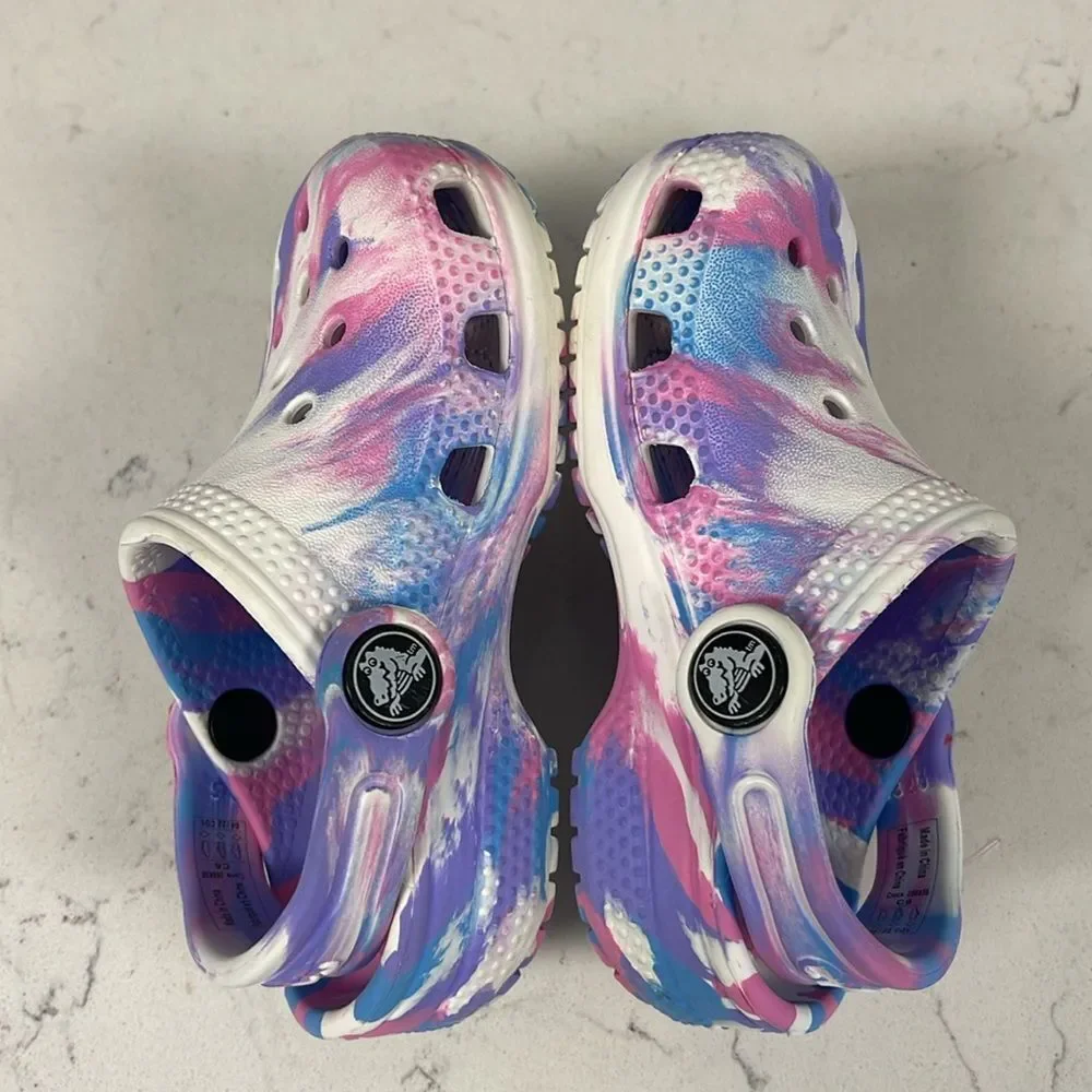 Crocs Classic Marbled Clog Toddler Size 6 Pastel Tie Dye